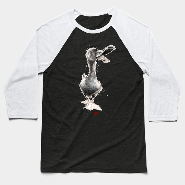 Sketchy Duck Baseball T-Shirt by Khasis